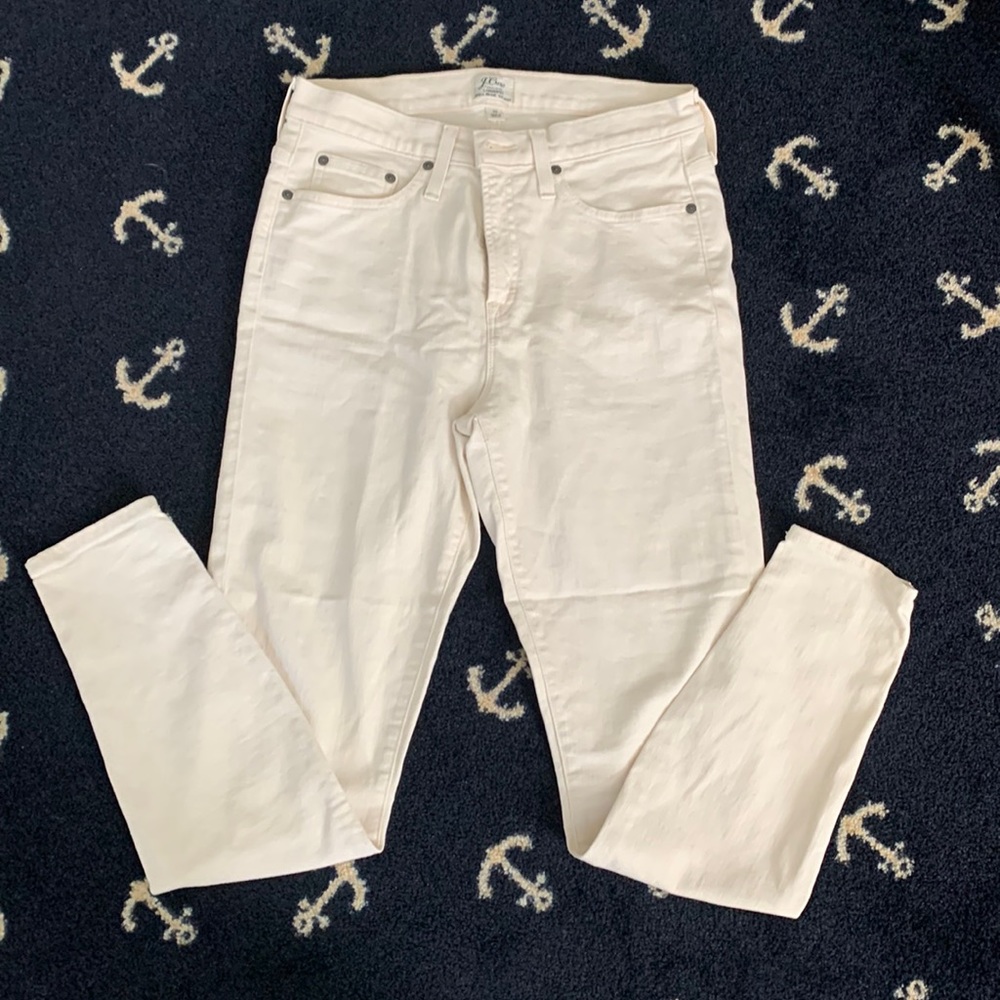 J.Crew lookout high rise skinny jeans in Ecru